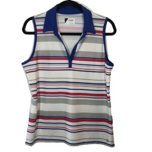 𝅺izod golf top, size Large red/white/blue strips